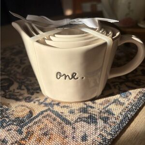 Rae Dunn Cream Ceramic Measuring Cups